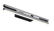 Moderne LED-Wandleuchte BEN in seitlicher Perspektive mit schlankem, rechteckigem Design und silberner Oberfläche.