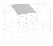 Dachschindel-Set auf einem Kinderbettgestell, seitliche Perspektive