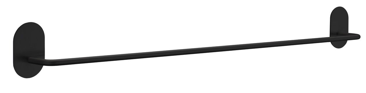 Schwarze Handtuchstange aus Metall, seitliche Perspektive