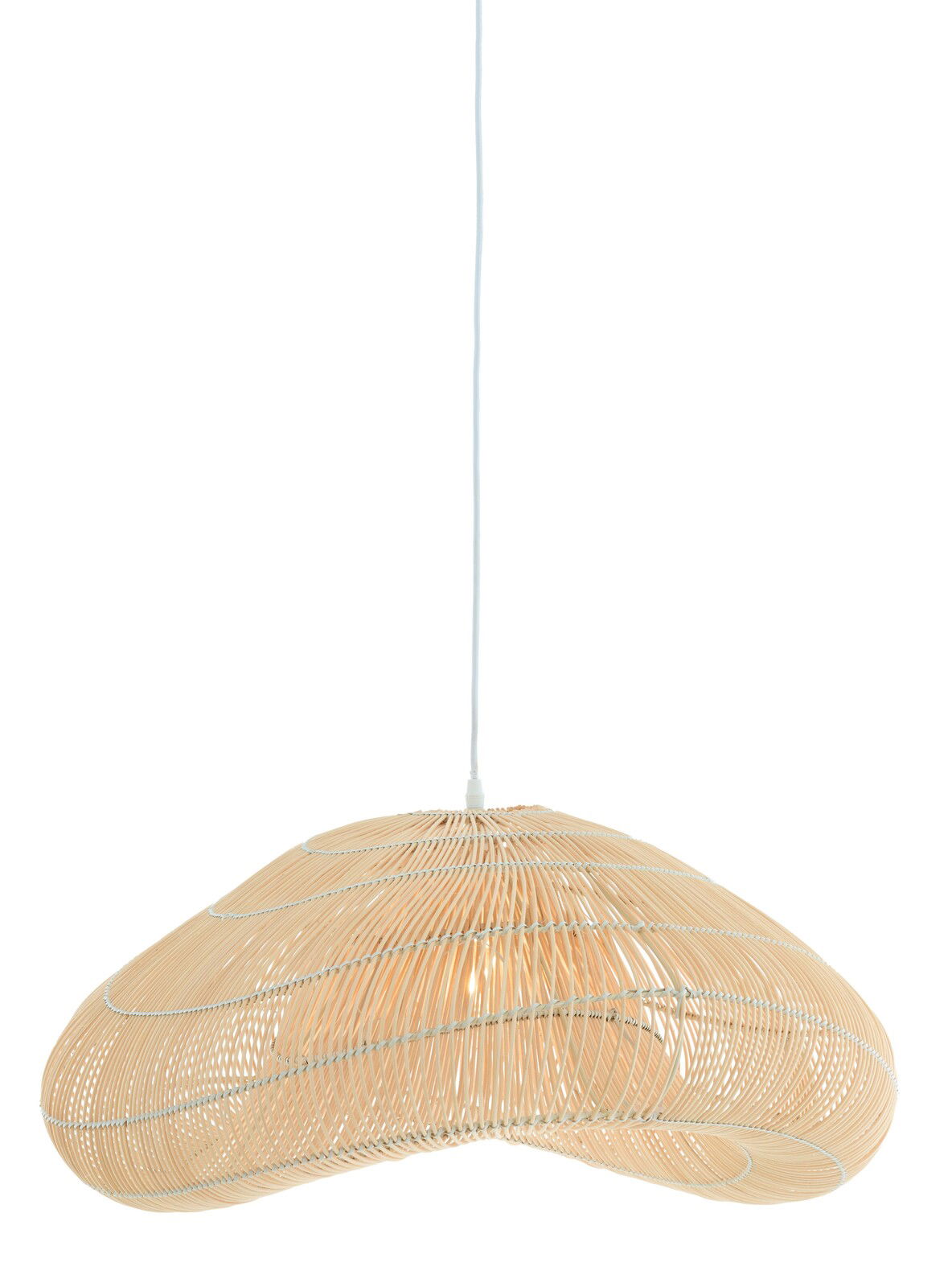 Light&Living Hängeleuchte JANZUR Moderne Hängeleuchte aus geflochtenem Material in Seitenansicht