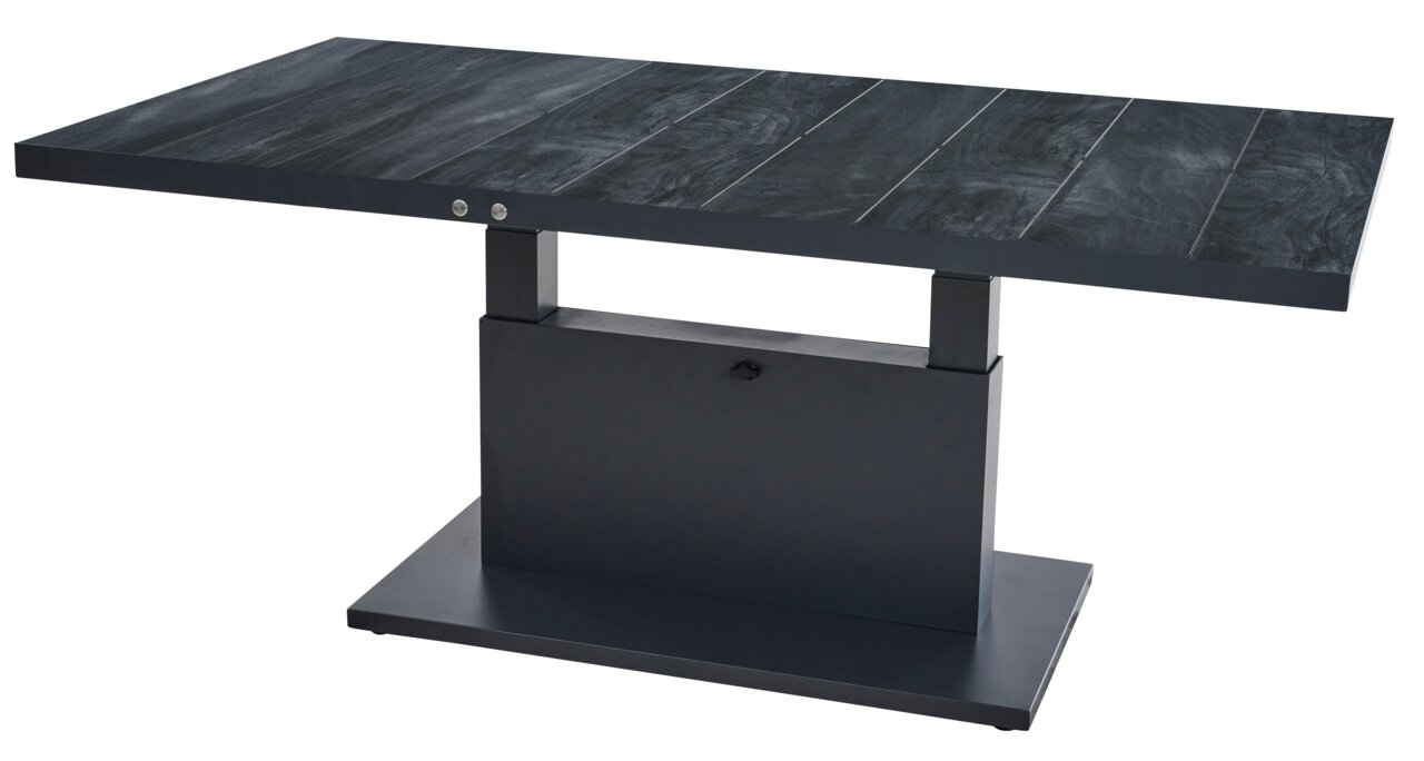 Siena Garden Garten E-Lifttisch TALINA+ Moderner Garten E-Lifttisch in dunklem Design, seitliche Perspektive