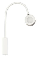 Weißer Wandspot mit flexiblem Arm, Ansicht von oben