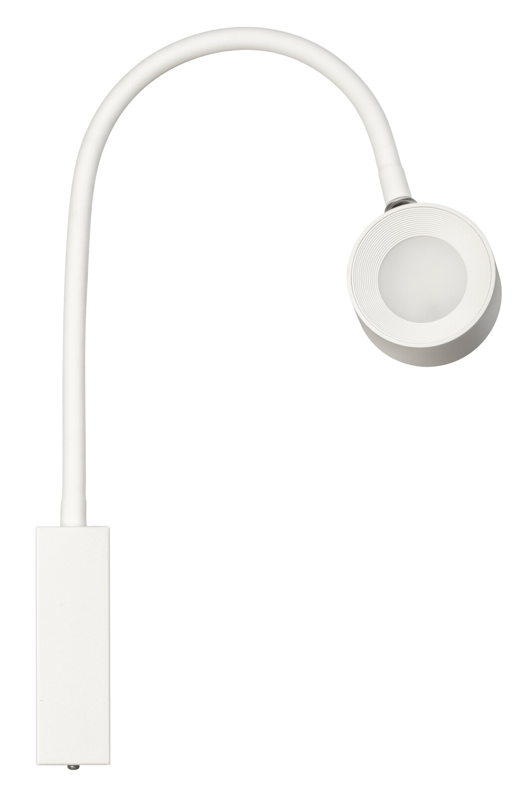 Weißer Wandspot mit flexiblem Arm, Ansicht von oben