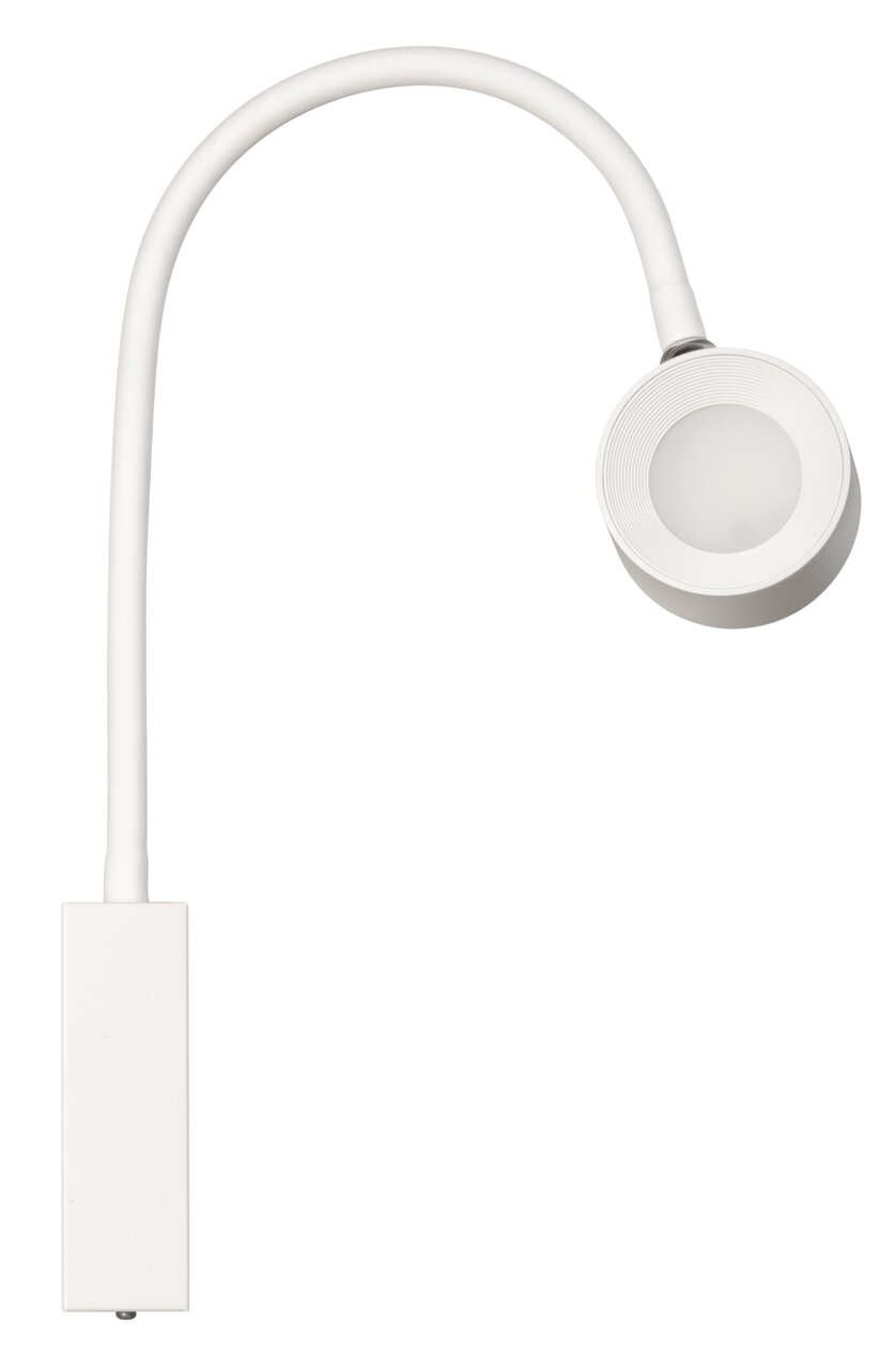 Weißer Wandspot mit flexiblem Arm, Ansicht von oben