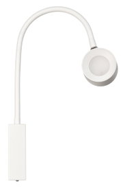 Witte wandspot met flexibele arm, gezien van bovenaf
