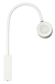 Weißer Wandspot mit flexiblem Arm, Ansicht von oben