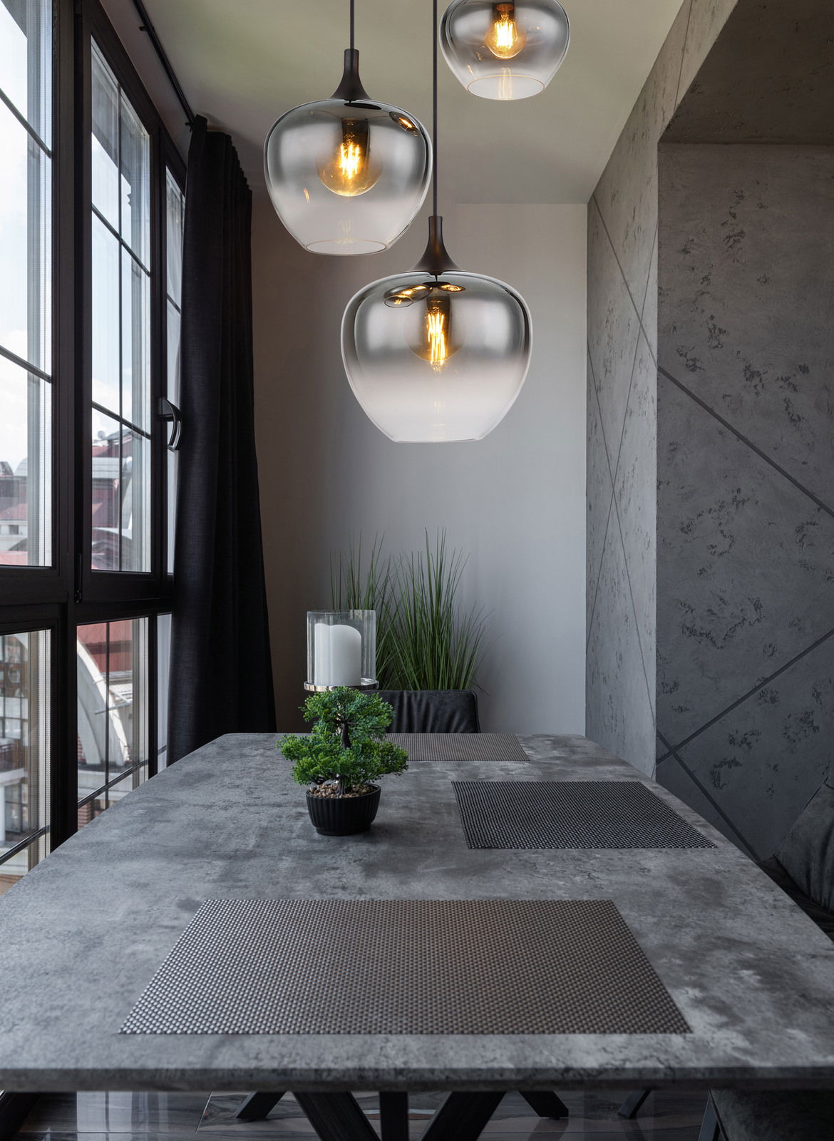 Globo Lighting Hängeleuchte MAXY Moderne Hängeleuchte MAXY in einem stilvollen Esszimmer, seitliche Perspektive