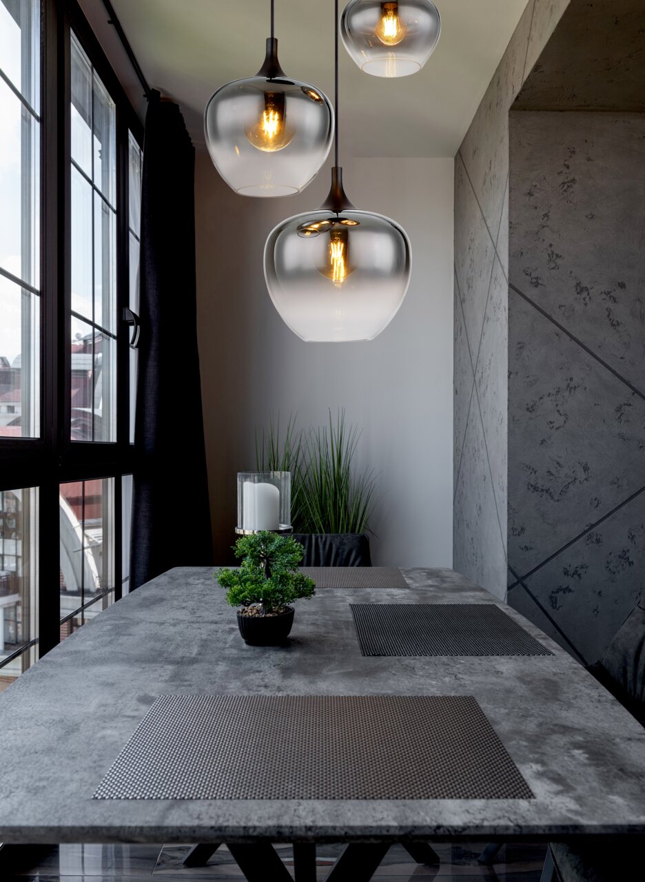 Globo Lighting Hängeleuchte MAXY Moderne Hängeleuchte MAXY in einem stilvollen Esszimmer, seitliche Perspektive