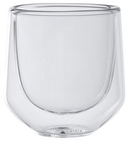 Doppelwandiges, transparentes Glas für Espresso, seitliche Perspektive