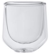 Doppelwandiges, transparentes Glas für Espresso, seitliche Perspektive