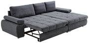Graues Ecksofa INFERNO in Liegeposition, seitliche Perspektive