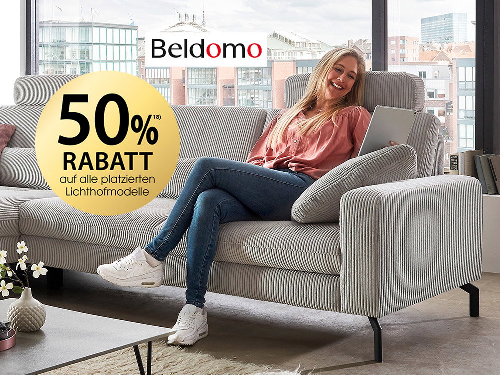 Beldomo 50% Rabatt auf alle platzierten Lichthofmodelle