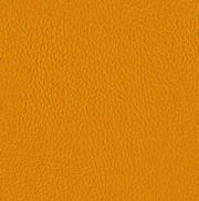 Nahaufnahme einer orangefarbenen Lederstruktur, verwendet für einen Drehsessel.