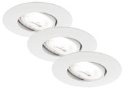 Dreier-Set von LED-Einbauleuchten in schräger Perspektive