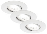 Dreier-Set von LED-Einbauleuchten in schräger Perspektive