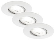 Dreier-Set von LED-Einbauleuchten in schräger Perspektive