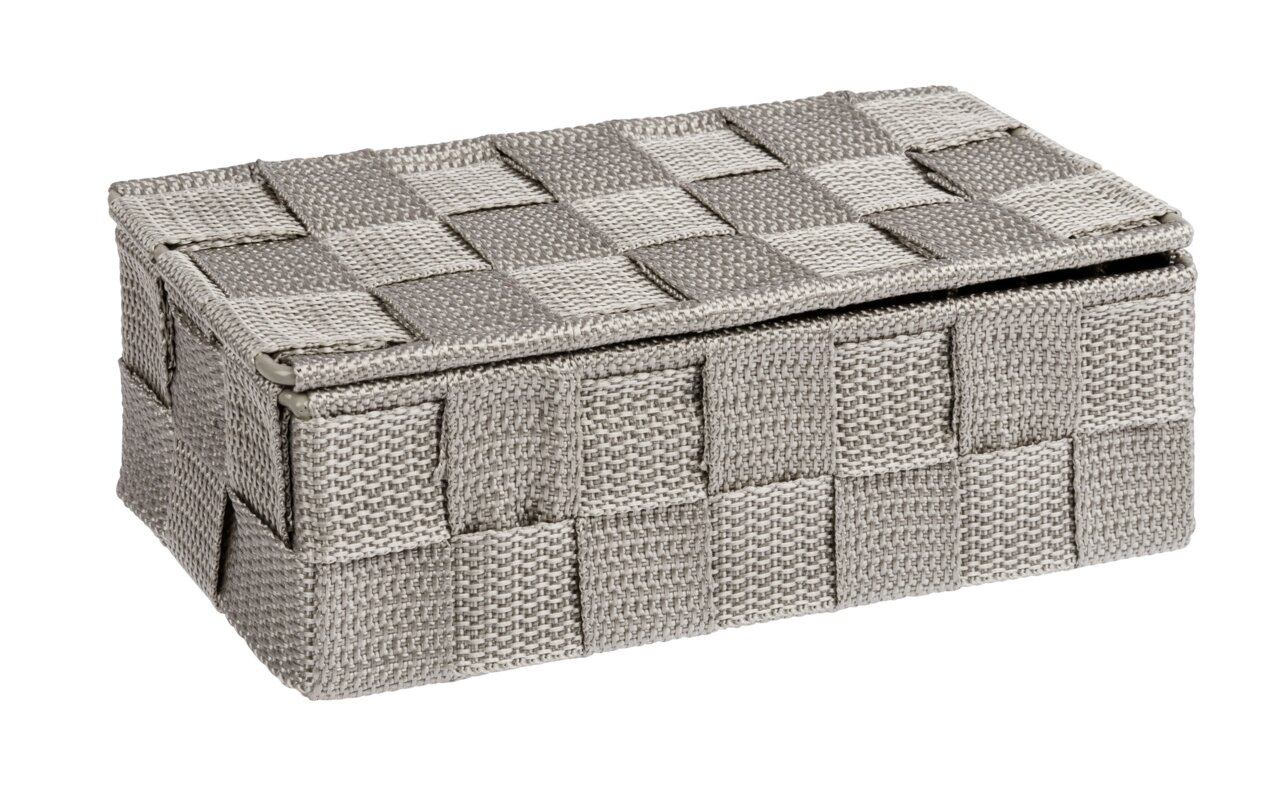 Rechteckiger Badorganizer in geflochtener Optik, seitliche Perspektive