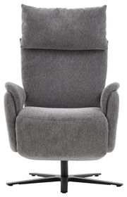 Grauer Fernsehsessel mit Stoffbezug, Frontalansicht