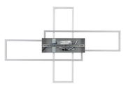 Moderne LED-Deckenleuchte mit rechteckigem, geometrischem Design, von oben betrachtet.