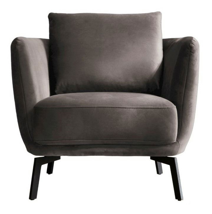 Schöner Wohnen Sessel PEARL Grauer Sessel mit schwarzen Beinen, Frontalansicht