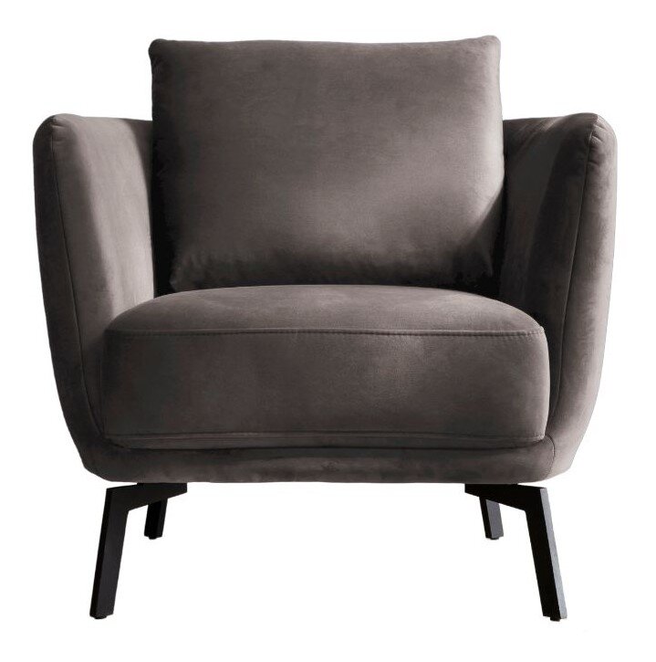 Schöner Wohnen Sessel PEARL Grauer Sessel mit schwarzen Beinen, Frontalansicht