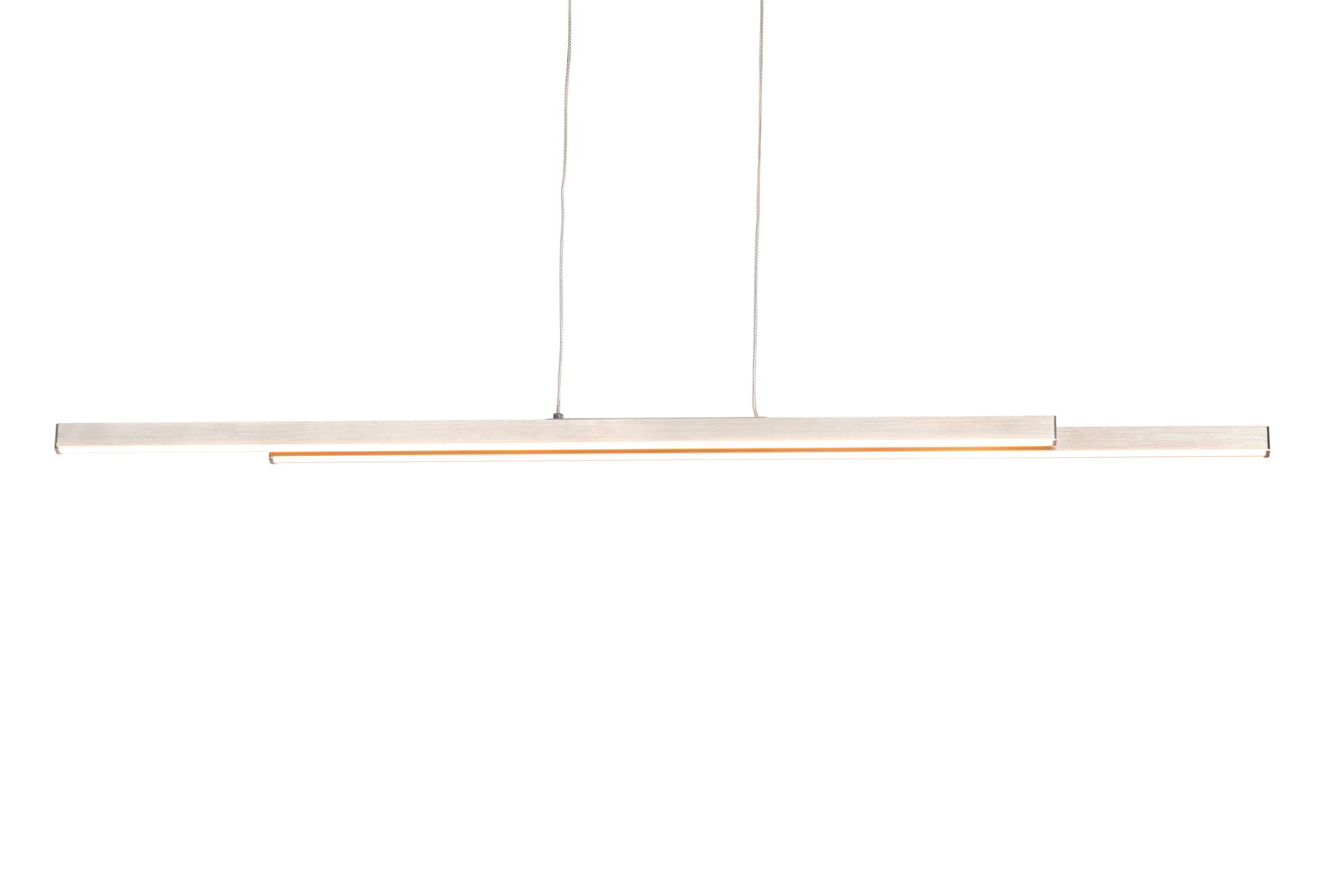 Moderne LED-Hängeleuchte in minimalistischer Ausführung, seitliche Perspektive