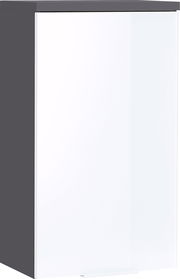 Moderner Hängeschrank PESCARA in dunklem Grau mit weißer Front, Frontalansicht