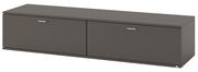 TV-Lowboard in dunklem Grau, frontale Perspektive