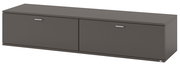 TV-Lowboard in dunklem Grau, frontale Perspektive