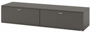 TV-Lowboard in dunklem Grau, frontale Perspektive