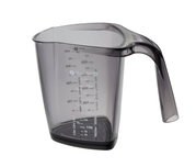 Transparenter 500ml Messbecher mit Griff, seitliche Perspektive