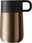 Impulse Travel Mug 0,3l Cromar in Seitenansicht mit schwarzem Deckel und glänzendem bronzefarbenem Körper.