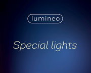 LED Party-Beleuchtung von Lumineo, Vorderansicht mit Schriftzug 'Special lights' auf blauem Hintergrund.