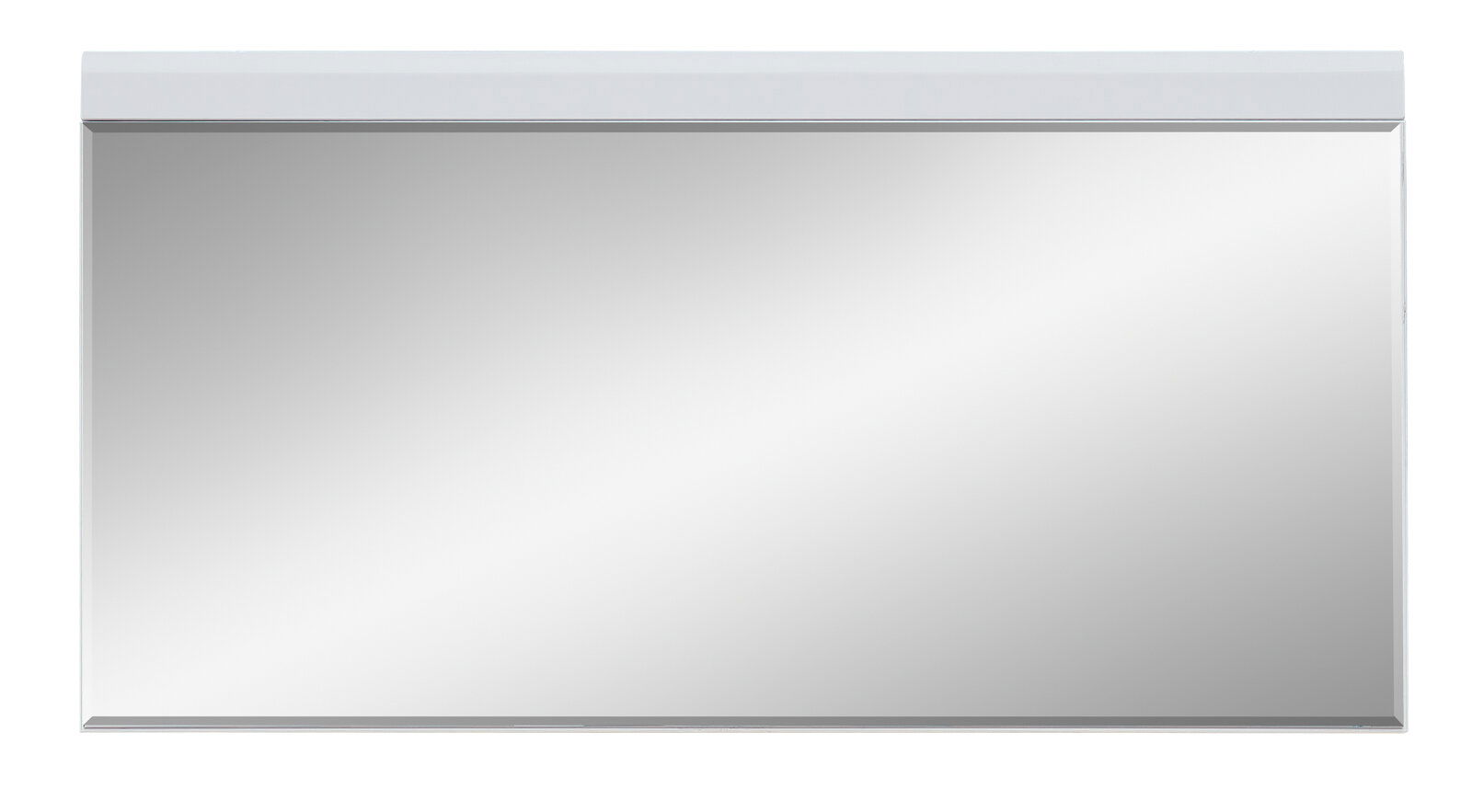 Novel XL-Spiegel FRESNO Großer rechteckiger XL-Spiegel mit weißem Rahmen, frontal fotografiert.