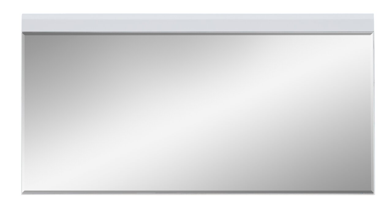 Großer rechteckiger XL-Spiegel mit weißem Rahmen, frontal fotografiert.