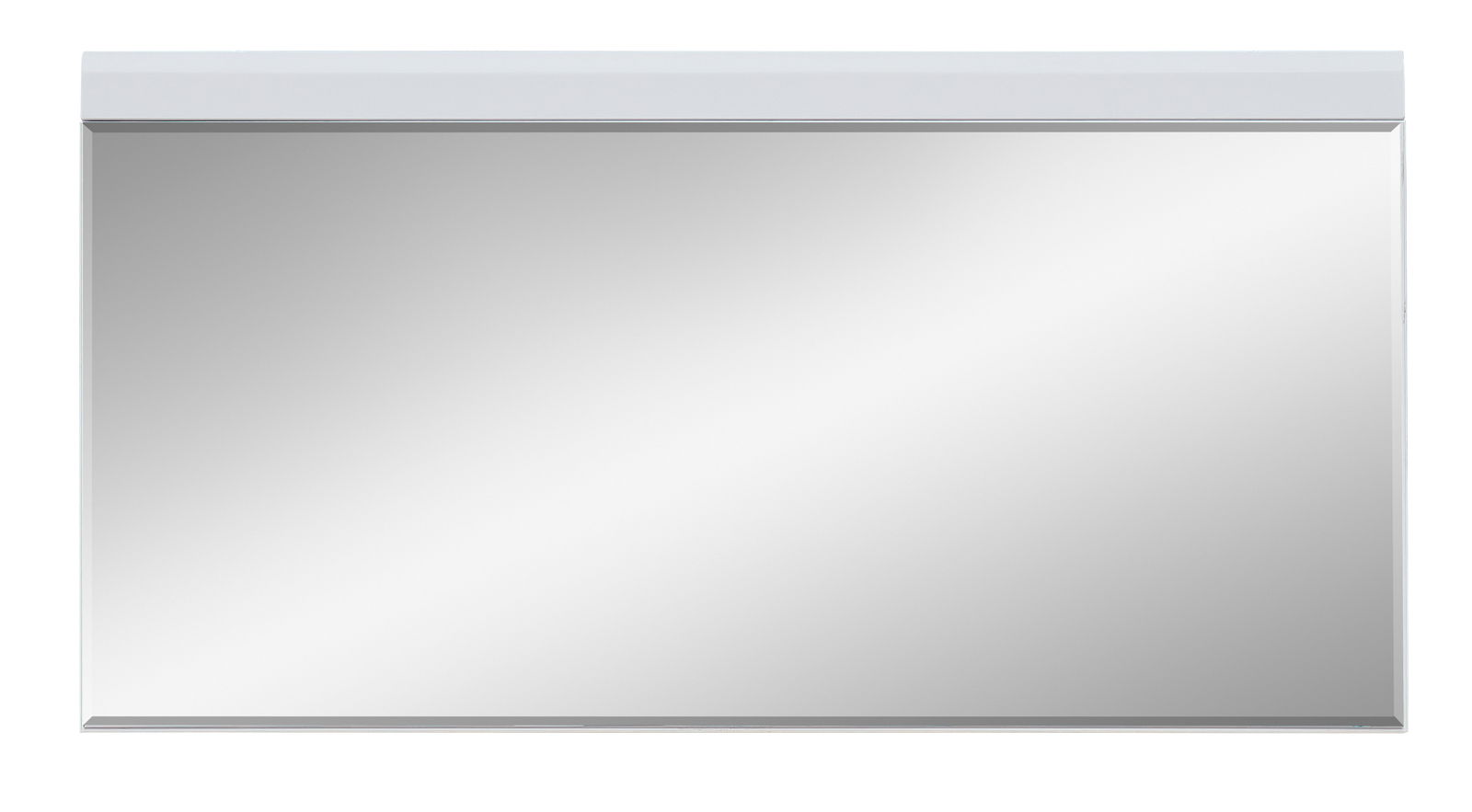 Großer rechteckiger XL-Spiegel mit weißem Rahmen, frontal fotografiert.