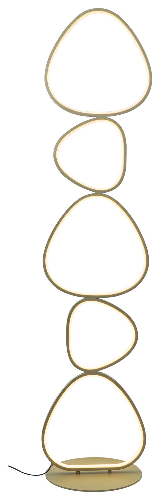 Moderne LED-Stehleuchte mit organischen Formen, seitliche Perspektive