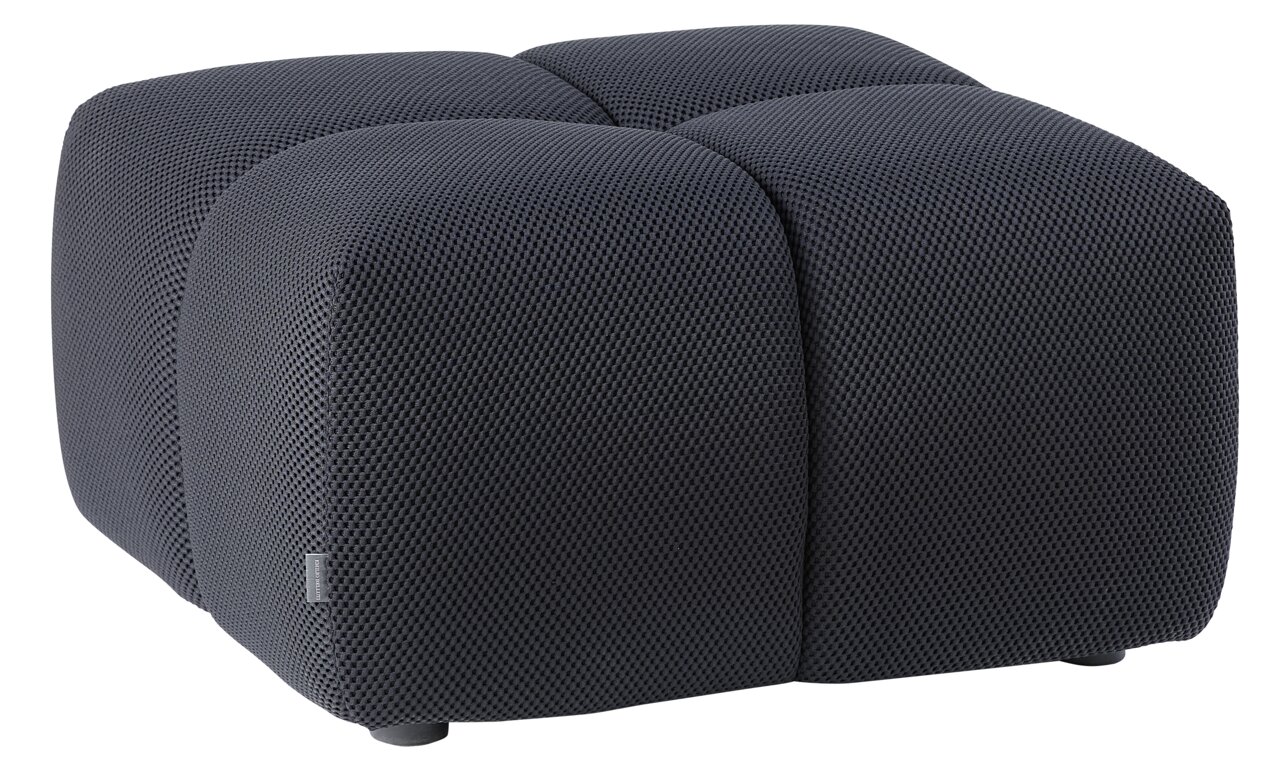 Belluti Hocker PRM 1220 EOS Moderner, dunkelgrauer Hocker mit strukturierter Oberfläche, seitliche Perspektive