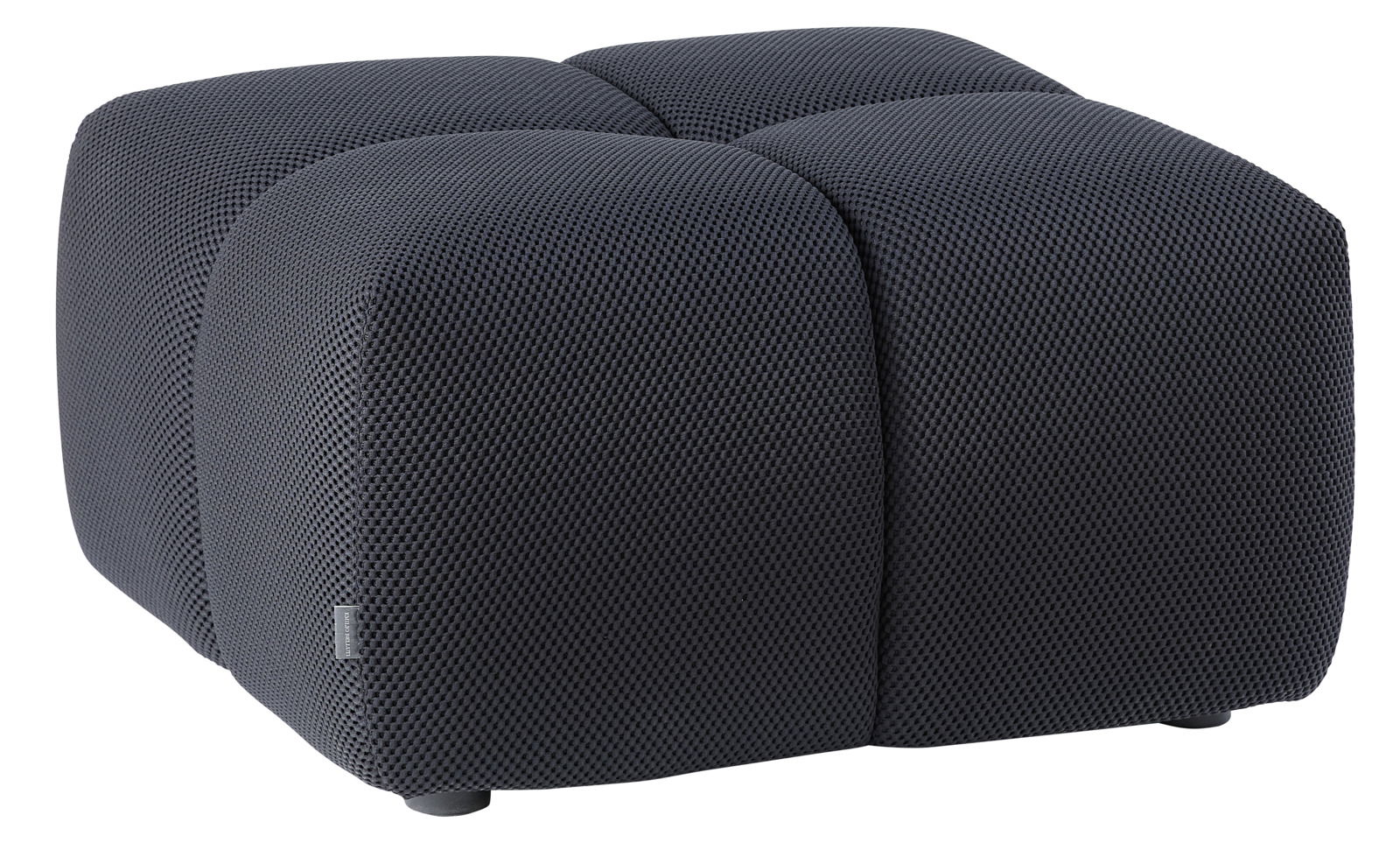 Belluti Hocker PRM 1220 EOS Moderner, dunkelgrauer Hocker mit strukturierter Oberfläche, seitliche Perspektive