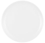 Runder weißer Speiseteller mit geriffeltem Rand, Draufsicht