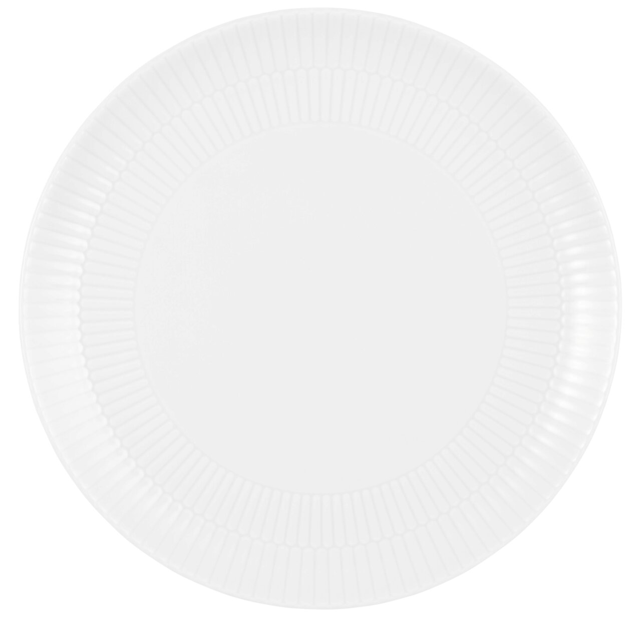Seltmann Weiden Speiseteller AMINA Runder weißer Speiseteller mit geriffeltem Rand, Draufsicht