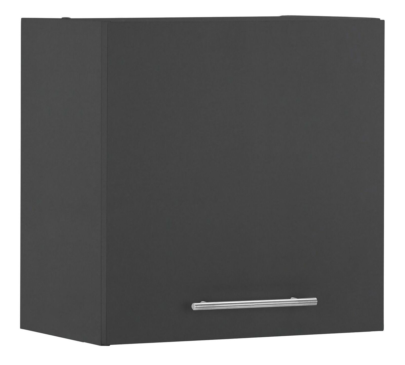 XORA Hängeschrank PRIMUS Schwarzer Hängeschrank XORA PRIMUS mit silbernem Griff, Frontalansicht