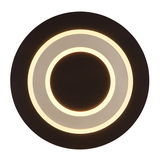 Moderne Deckenleuchte mit kreisförmigem Design und warmweißer Beleuchtung, Ansicht von unten.