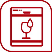 Symbol eines Glases mit einem Tropfen, frontal dargestellt