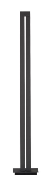 Moderne Stehleuchte PURE-LINES von Paul Neuhaus in schwarzem Design, frontal abgebildet.