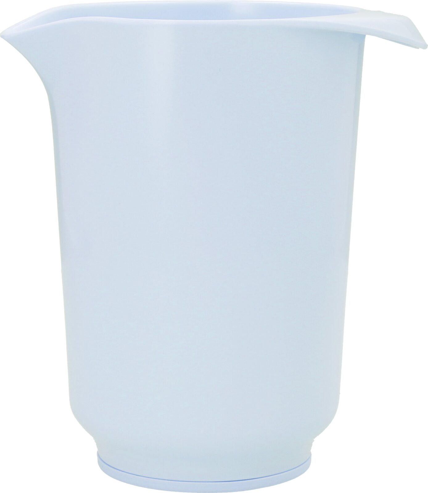 Hellblauer Rührbecher 1L, seitliche Perspektive