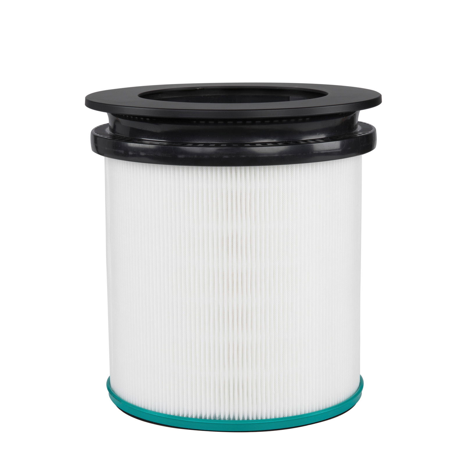 Zylindrischer Filtereinsatz mit schwarzem Rand, frontal abgebildet.