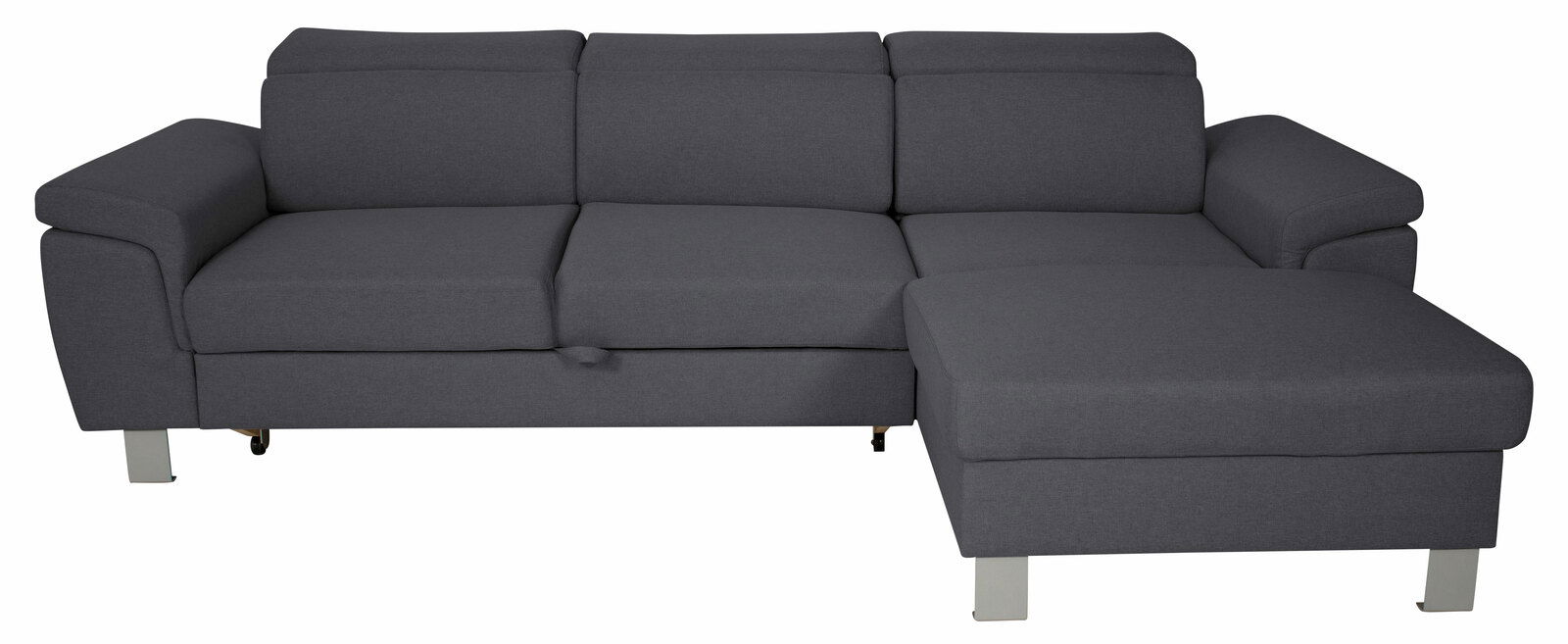 Graues Ecksofa mit Ottomane, Vorderansicht