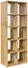 Holzregal 2x5 mit natürlicher Holzmaserung, seitliche Perspektive