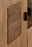 Linea Natura Vitrine PHÖNIX Nahaufnahme eines Holzschranks mit markanter Maserung und schwarzem Griff, seitliche Perspektive.